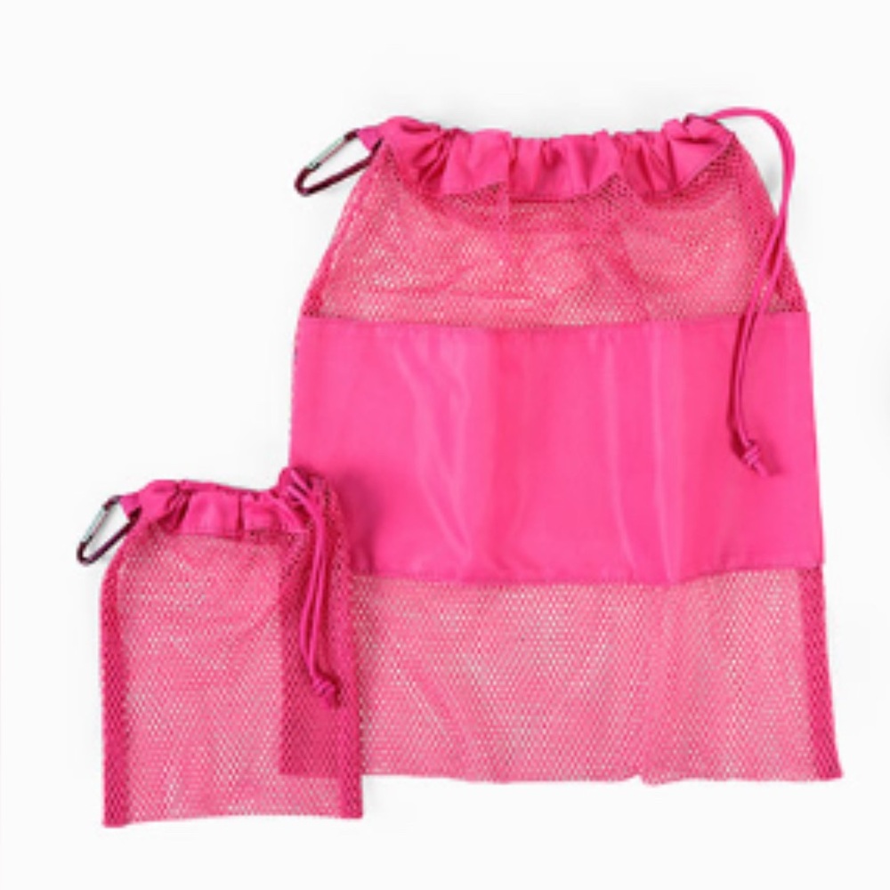 NWT Thirty-One Mesh Pouches 2-Pack - Neon Pink Mesh